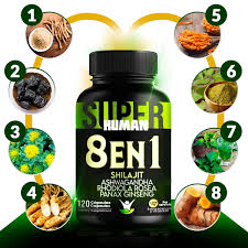 8 en 1 Cápsulas - Shilajit Ashwagandha Rhodiola Rosea Panax y Ginseng SuperHuman™ PG